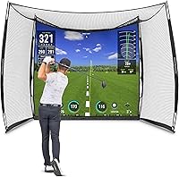 GoSports Range Cage 10x8ft Golf Hitting Net with Impact Screen - Indoor/Outdoor Practice for All Clubs & Simulators