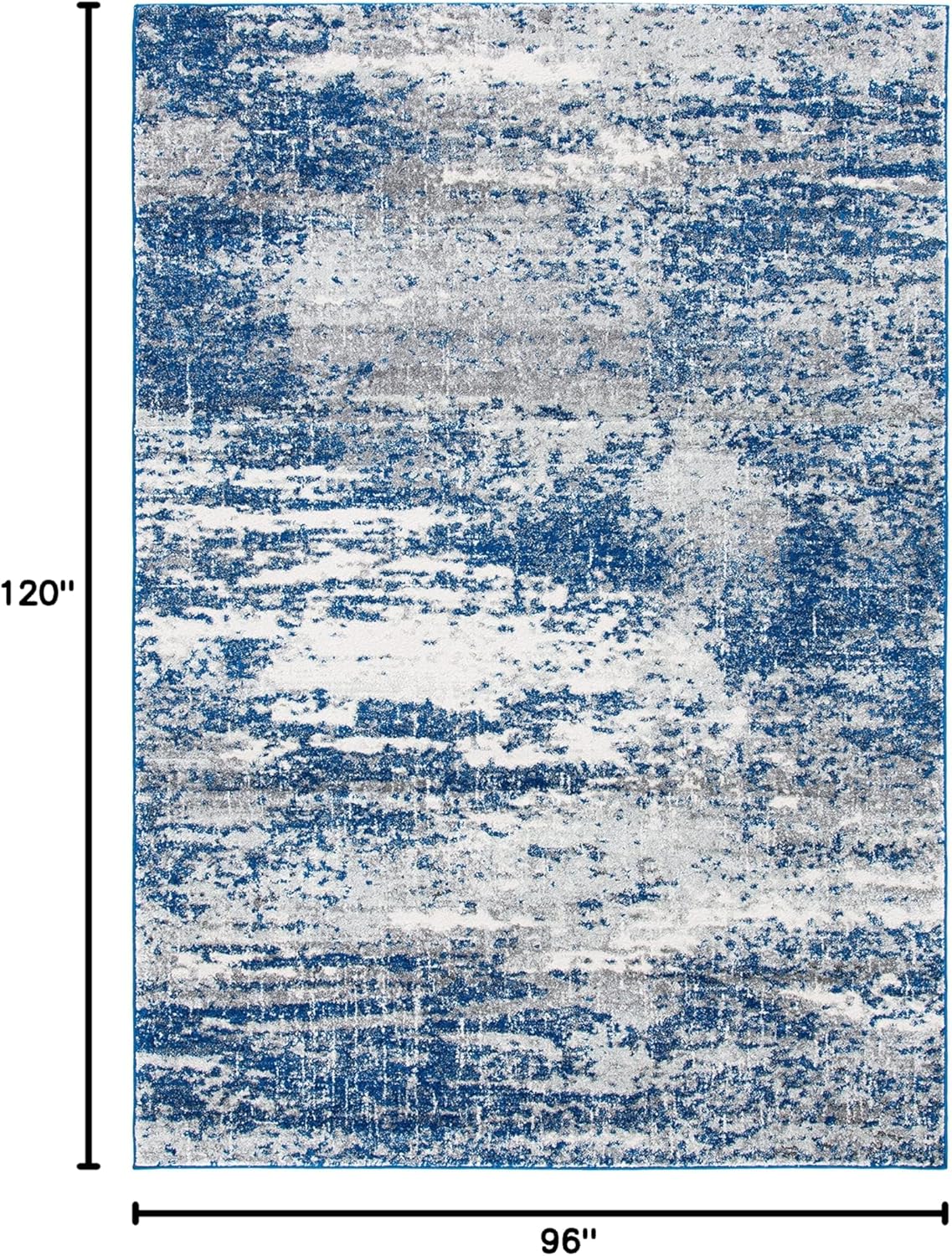 SAFAVIEH Evoke Collection 8' x 10' Dark Blue/Grey EVK272L Modern Abstract Non-Shedding Living Room Dining Bedroom Area Rug