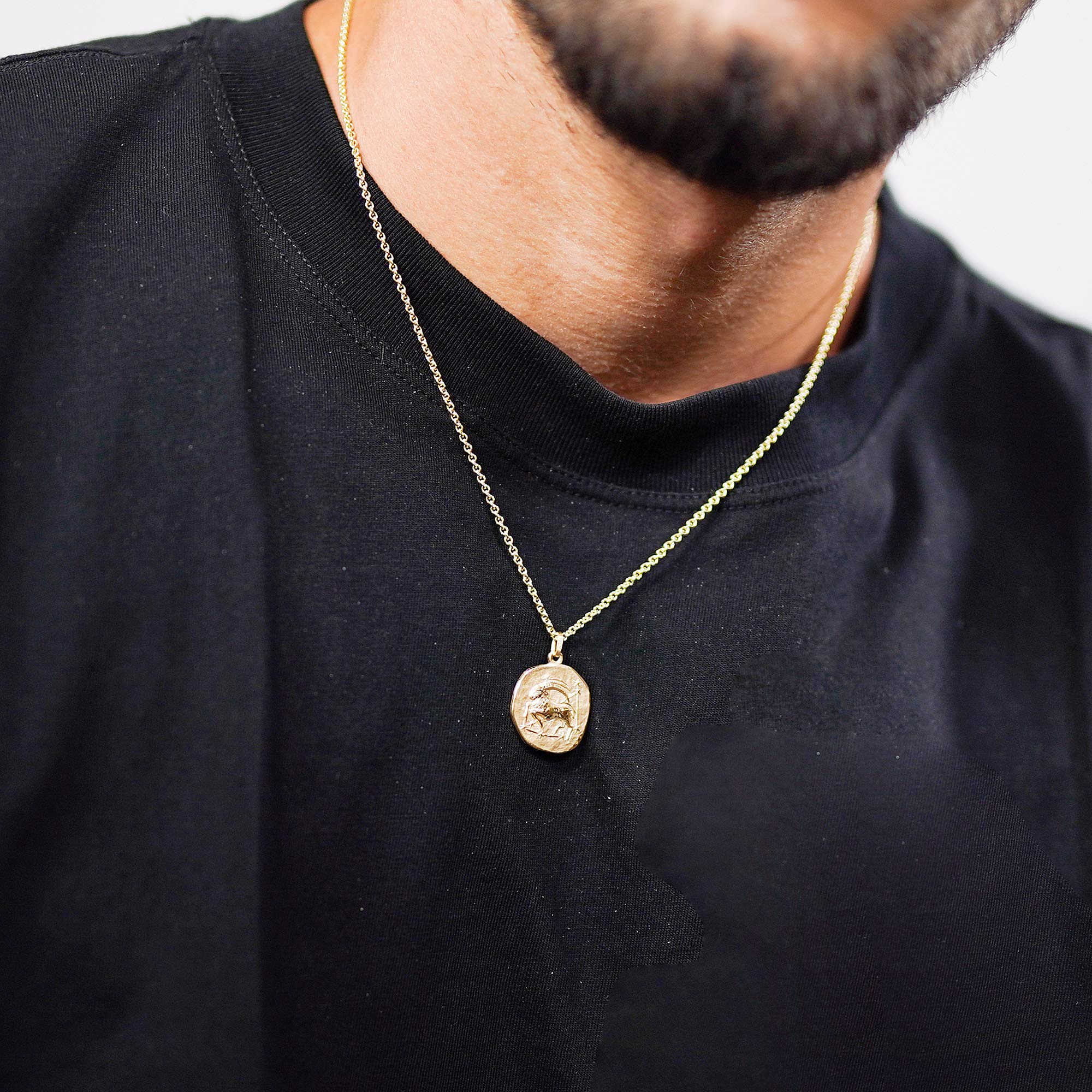 trendor Anhänger Steinbock Sternzeichen 925 Silber Vergoldet ⌀ 20 mm | wunderschönes Schmuckstück für Damen und Herren, elegante Geschenkidee