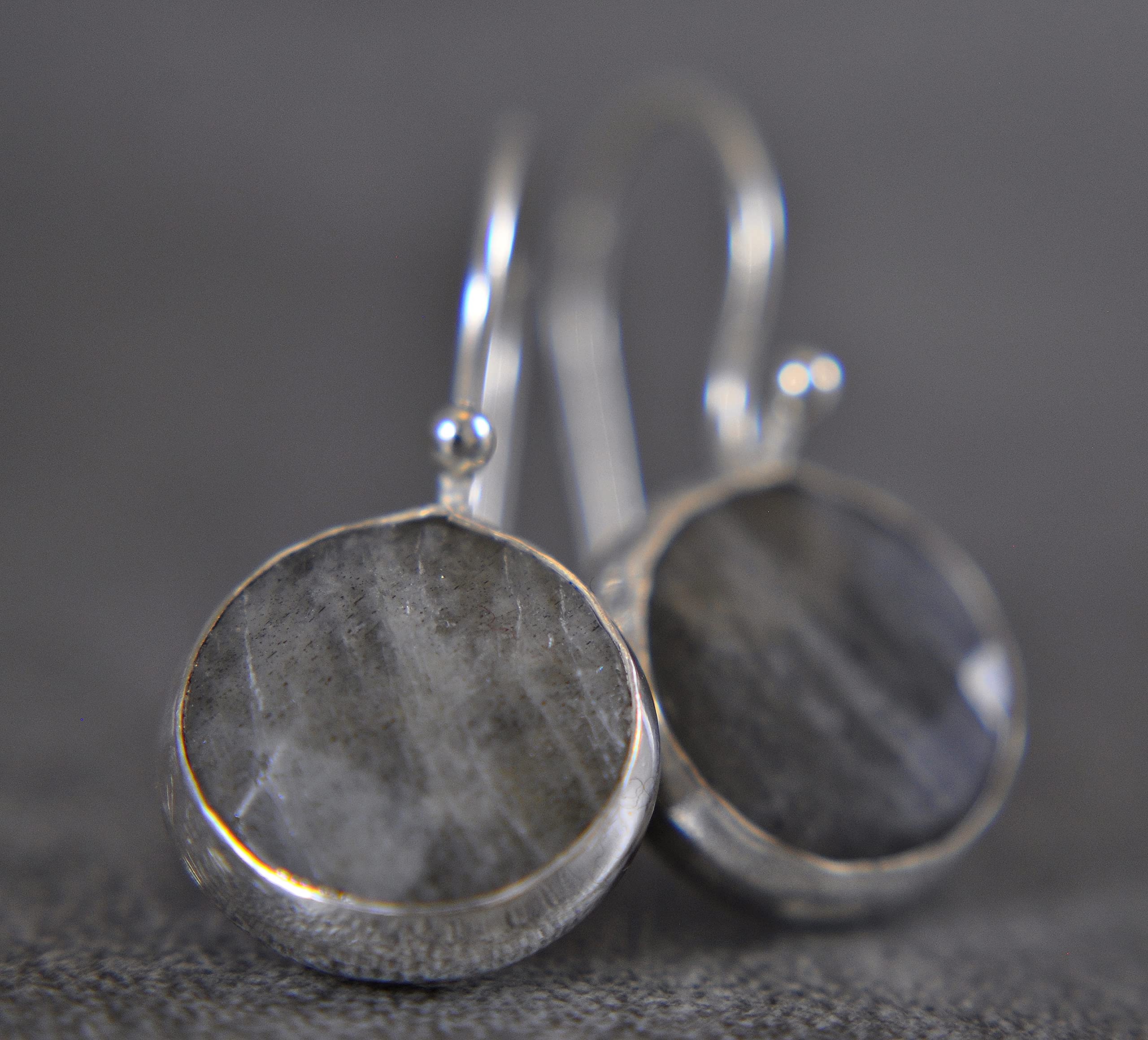 Labradorit - 925 Sterling Silber - Heilstein - Kette - Grau - Rund - Halskette mit Anhänger - Damen - Geburtstag - Silberkette - Geschenk für Sie - Schmuck - Handmade