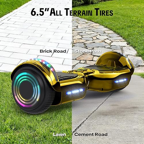 Miniatura 54 de Hoverstar Aeropatineta Bluetooth, ruedas LED, color cromado, autoequilibrio, scooter para niños, adolescentes (negro cromado)