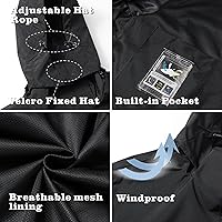 Vista 25 de GIISAM Chaqueta de lluvia para hombre, impermeable, ligera, para exteriores, rompevientos con capucha