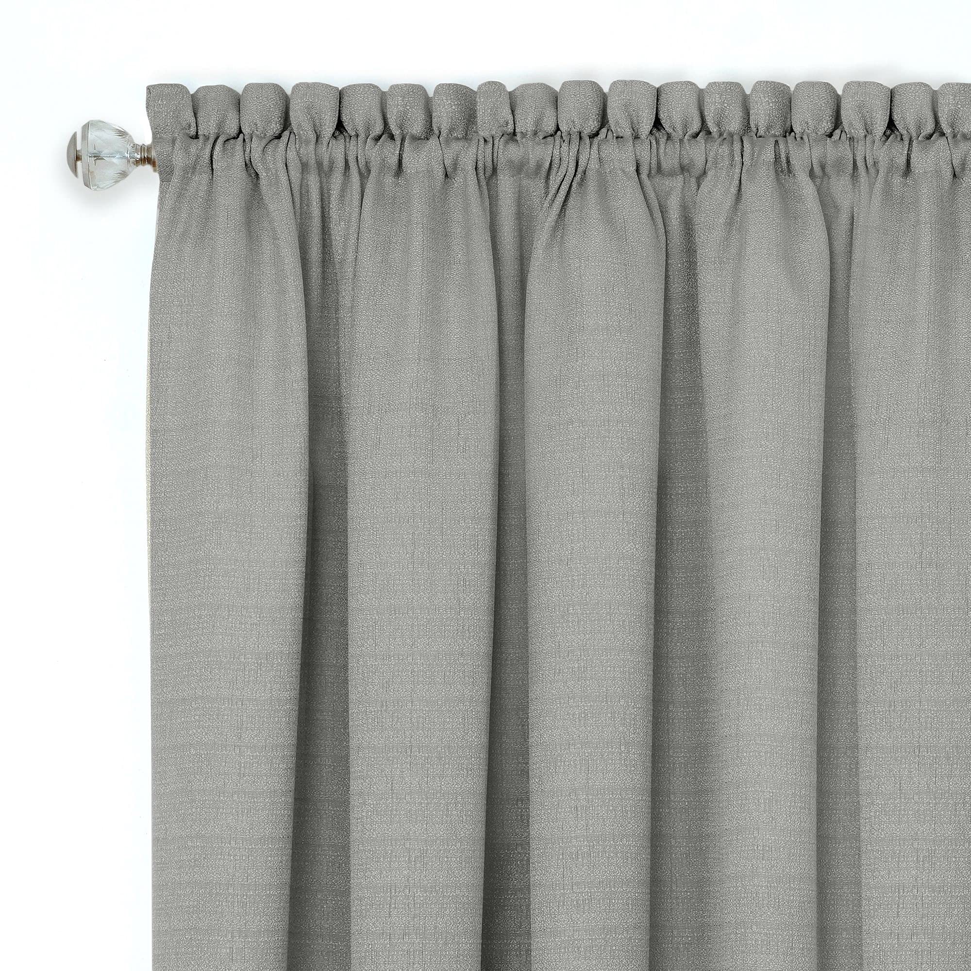 Ergode Darcy Window Curtain Tier and Valance - Elegant Textured Design - Easy Install