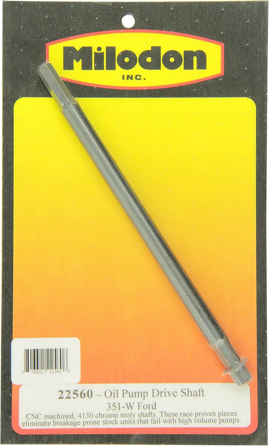 Milodon 22560 4130 Chrome Moly Oil Pump Drive Shaft for Ford Windsor