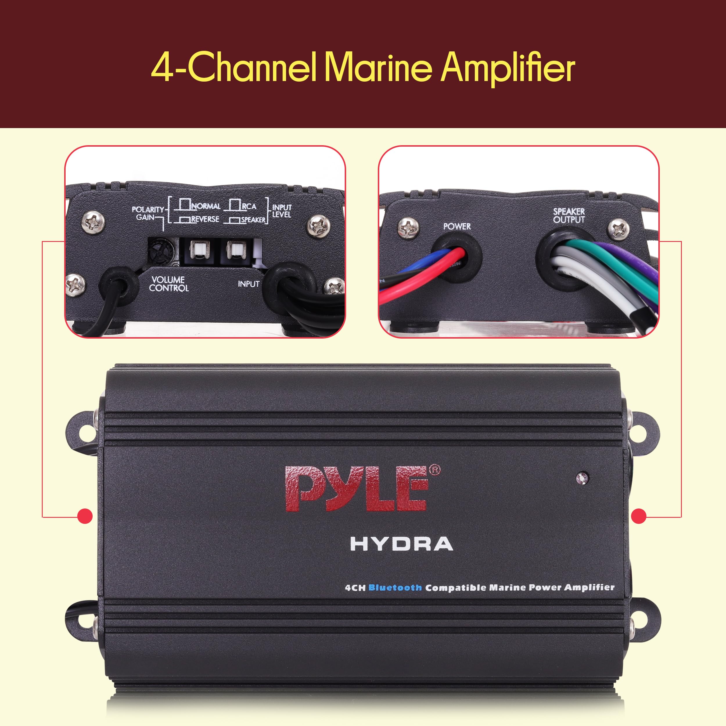 Amazon.co.jp: Pyle自動4チャネルBridgeable Marineアンプ – 200ワット