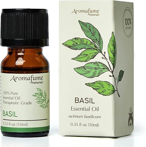AROMAFUME Aceite esencial de albahaca 100% naturales, de grado terapéutico, aceite de aromaterapia puro y calmante para difusores del hogar, regalos