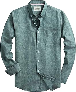 Mens Oxford Shirts Long Sleeve Slim Fit Lightweight Casual Button Down Shirts with Pocket