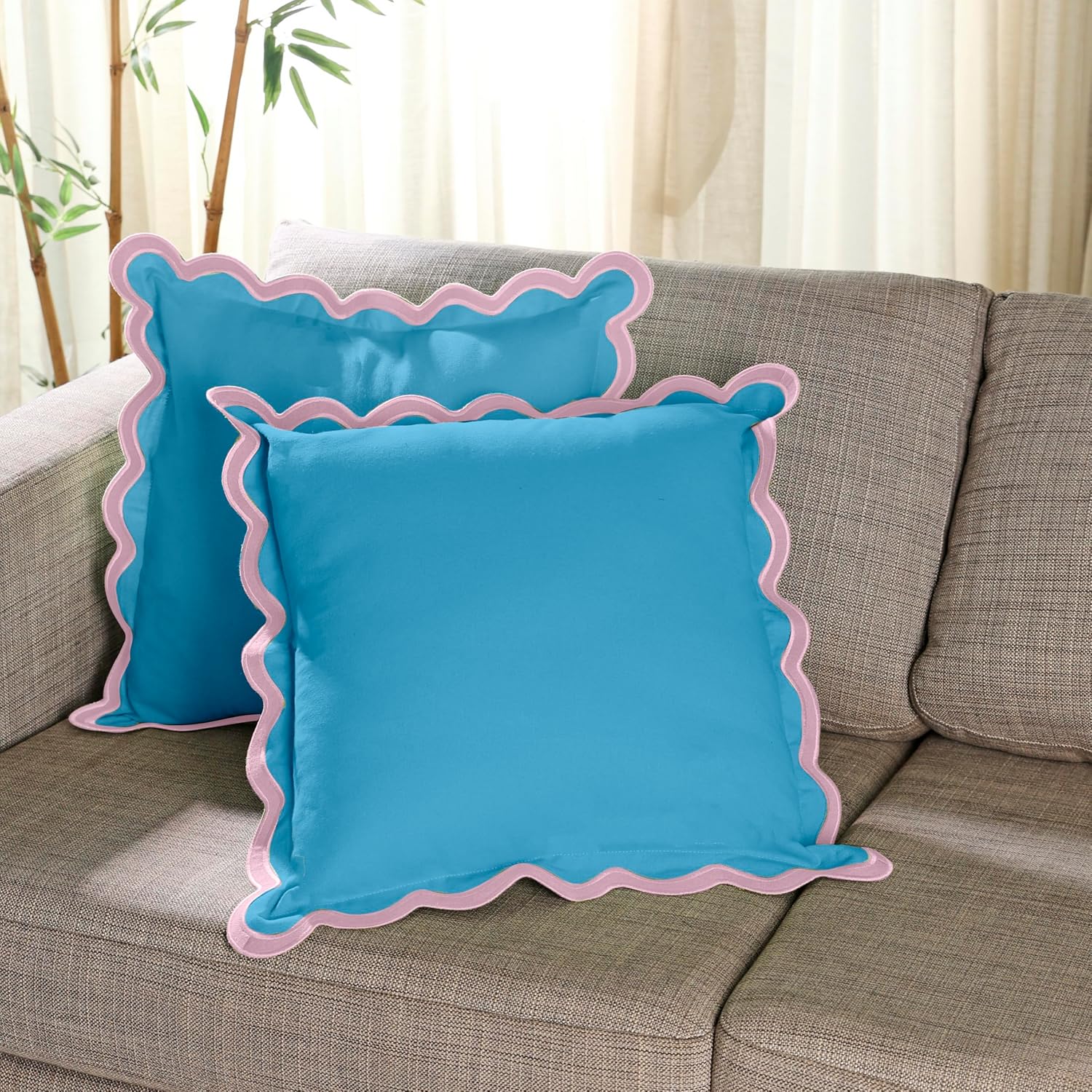 Folkulture Cotton Throw Pillow Covers 20&times;20, Set of 2