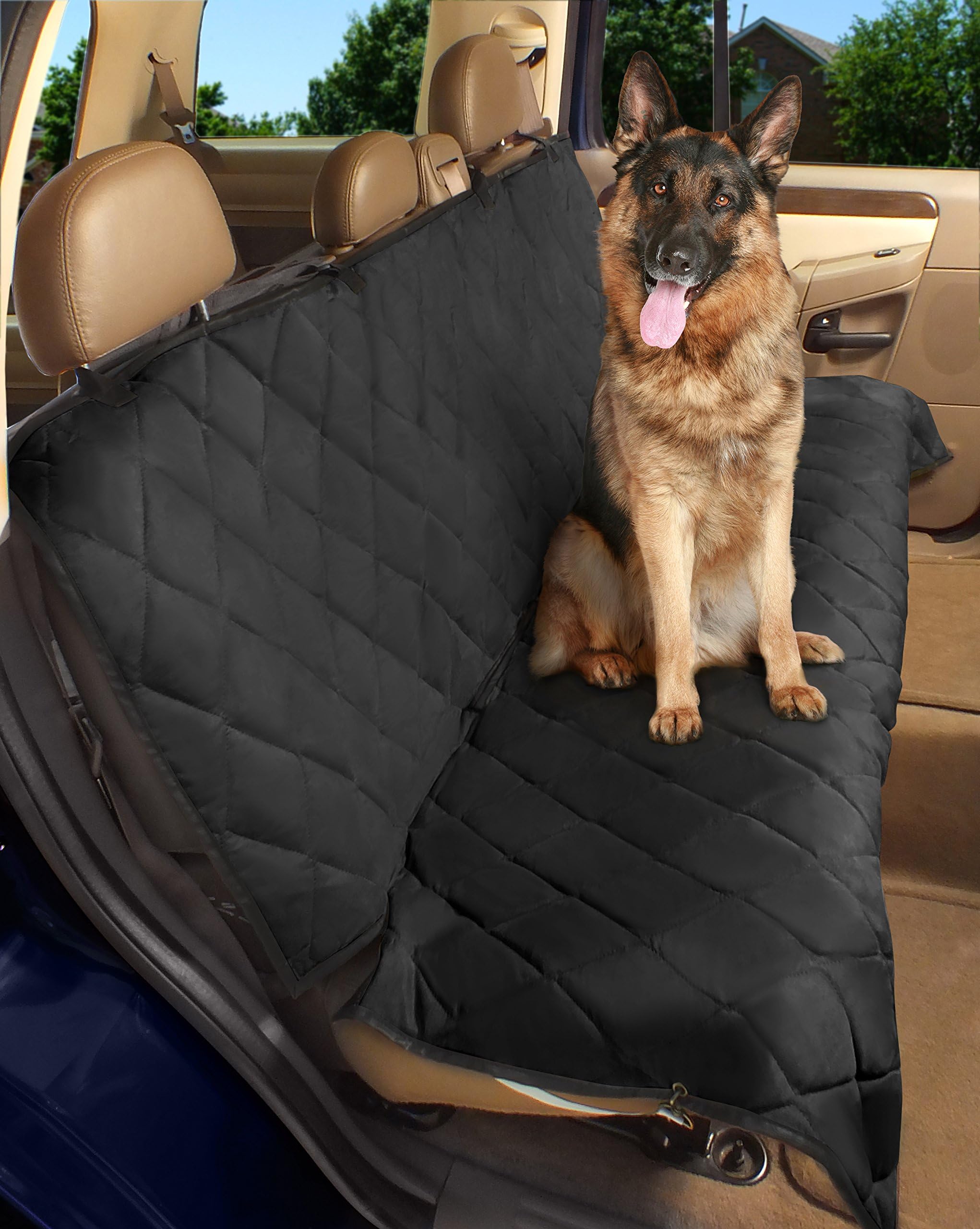 Epica - Deluxe Pet Bench Car Seat Cover, Quilted, Water Resistant, and Machine Washable ,Black (Item# 82247)-56"x47"