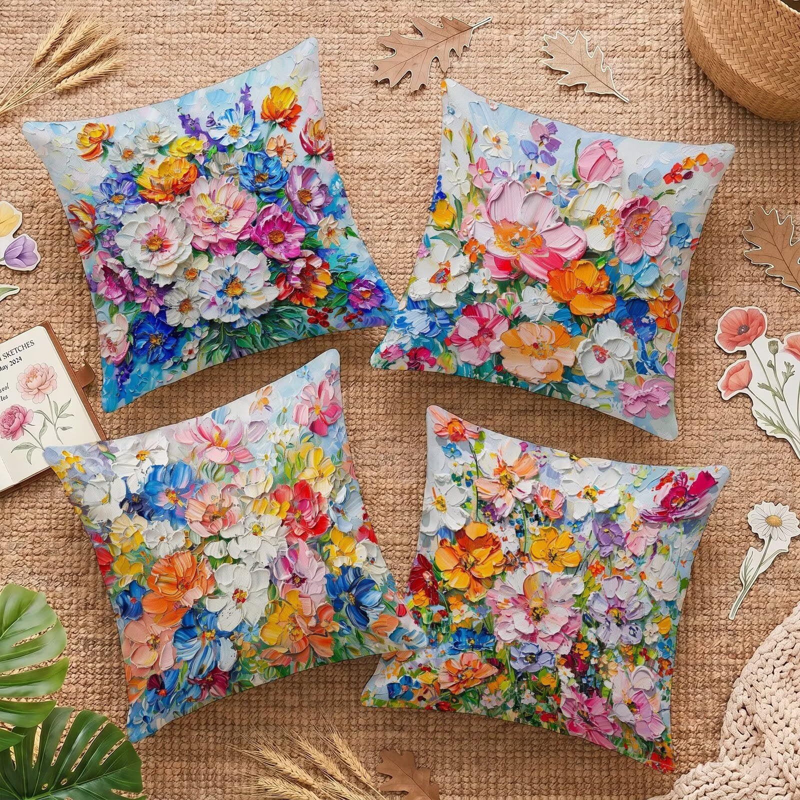 Housses de coussin imperméables 45x45cm contre taches de canapé et pluie