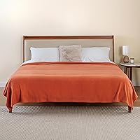 Vista 6 de Manta Berkshire Microforro Tamaño King para Cama Amberglow Naranja, Manta de Microforro Suave y Transpirable para Cama, Sofá o Sofá Cama, 90 x 108