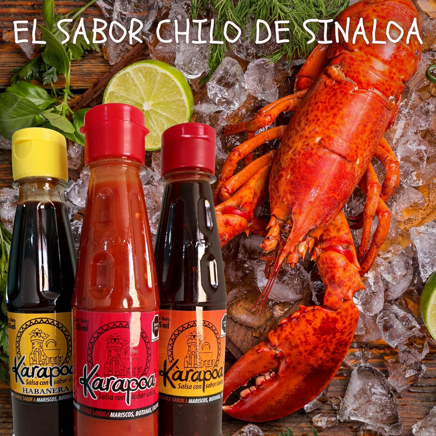 Hot sauces pack of 6, traditional flavor from northern Sinaloa, KARAPOA perfect for seafood and snacks 7 fl.oz. each