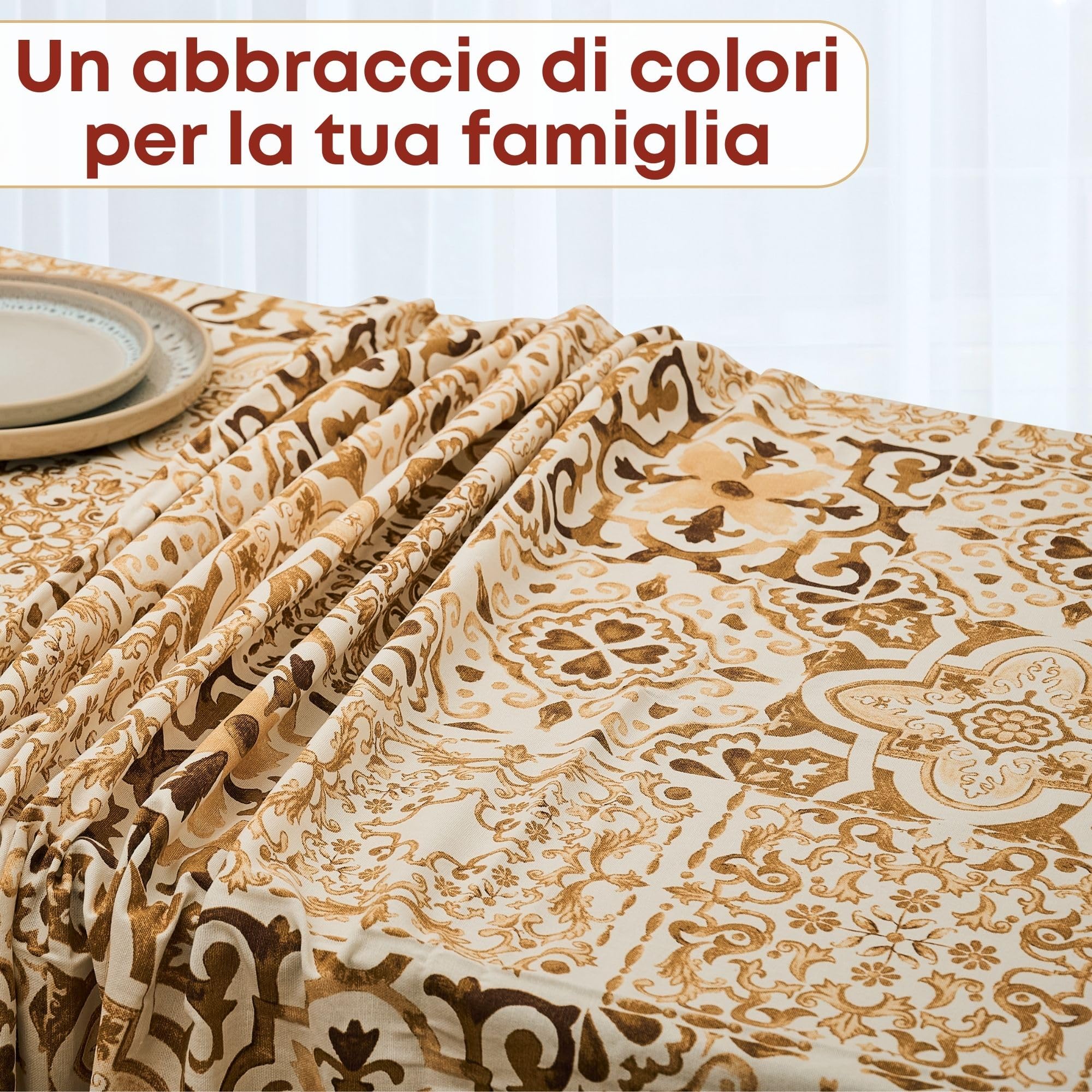 NAMAI - Set 9 Pezzi Excalibur, 100% Cotone, Lavabili in Lavatrice, Resistenti al Calore, Tovaglia Cotone 160x300, Runner Tavolo, Set Presine da Cucina e Strofinacci (Set Con Tovaglia 160x300)