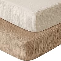 Vista 14 de Sábanas Ajustables para Pack and Play, Paquete de 2 Sábanas Pack n Play para Colchón Graco Pack n Play, Sábanas Unisex de Corralito para Niños