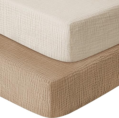 Miniatura 14 de Sábanas Ajustables para Pack and Play, Paquete de 2 Sábanas Pack n Play para Colchón Graco Pack n Play, Sábanas Unisex de Corralito para Niños y