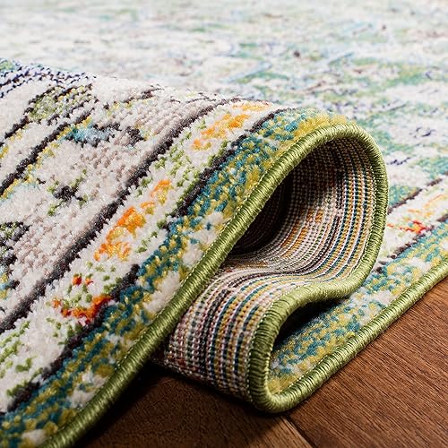 Miniatura 5 de SAFAVIEH Colección Madison MAD447Y - Tapete bohemio con medallón antiguo y elegante, no desprende pelusa, para la sala, dormitorio, comedor u