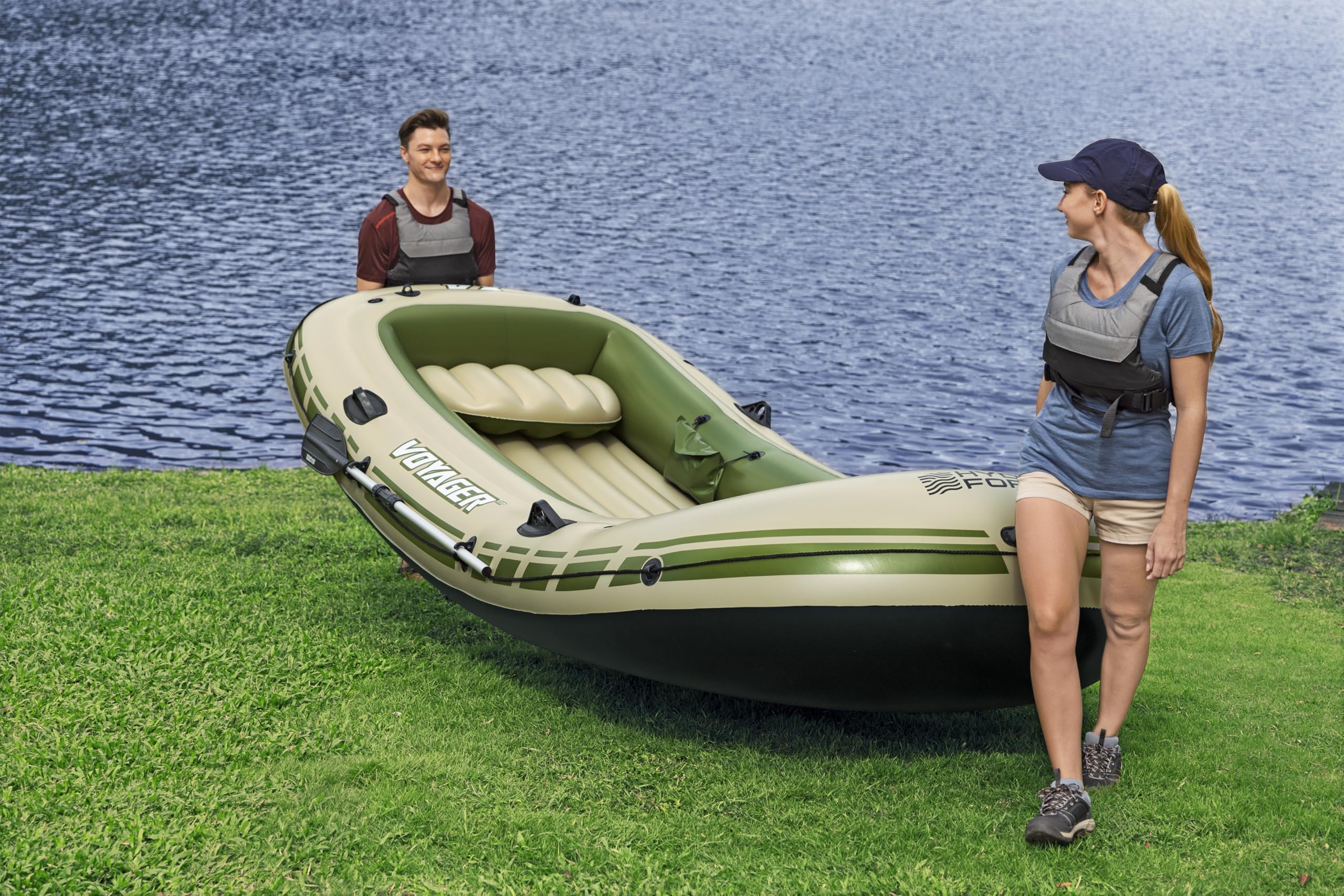 Bestway Hydro-Force Voyager X4 ponton kompletny zestaw, 350 x 145 x 49 cm
