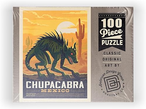Miniatura 10 de Mythical Creatures Chupacabra, póster vintage, rompecabezas de 100 piezas para adultos