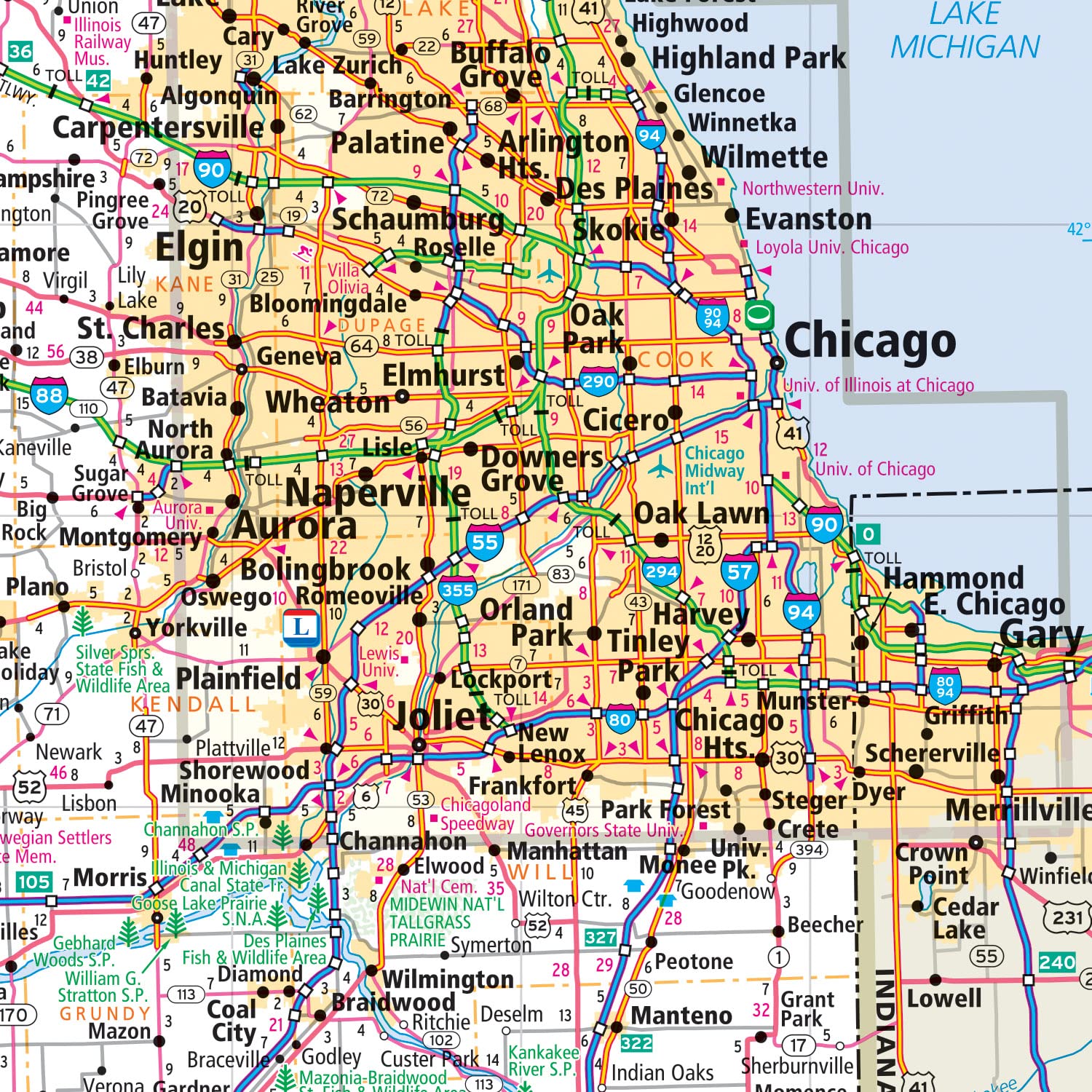 Rand McNally Easy to Fold: Illinois State Laminated Map - Image 5