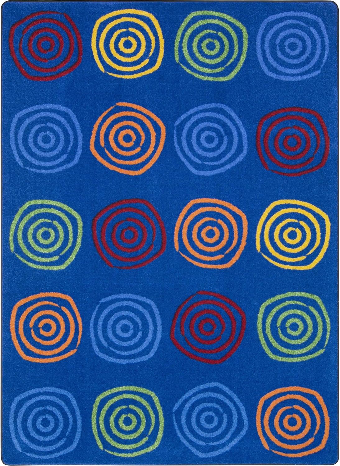Joy Carpets Kid Essentials Simply Swirls Area Rug in Color Rainbow, 7'8" x 10'9"