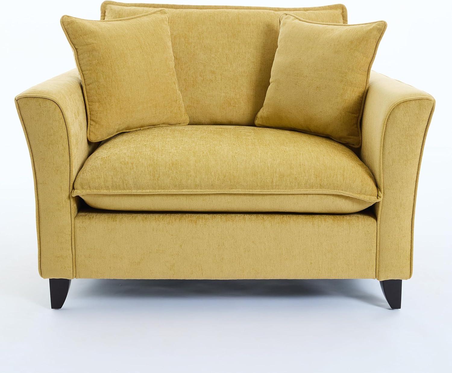 Merax 46.3" Chenille Accent Chair, Oversized Reading Armchair w/2 Pillows, Modern Corner Single Cloud Sofa Arm Chairs, Comfortable Living Room Deep Cushion Seating for Office & Apartment, Pale Yellow