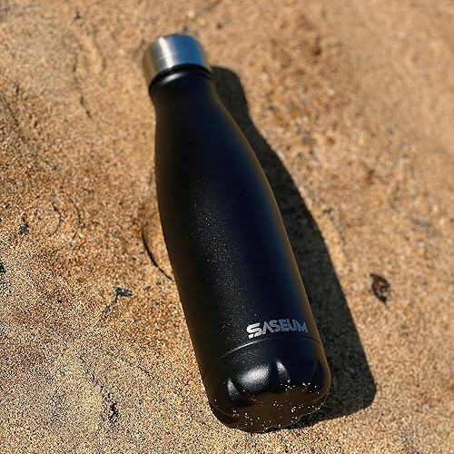 Miniatura 3 de SASEUM Botellas de agua aisladas, botellas de agua deportivas de acero inoxidable de 17 onzas que mantienen el frío durante 24 horas y el calor