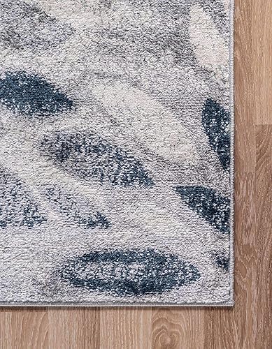Miniatura 9 de Unique Loom Sumter Collection - Alfombra rectangular de 4 x 6 pies, color gris y azul marino