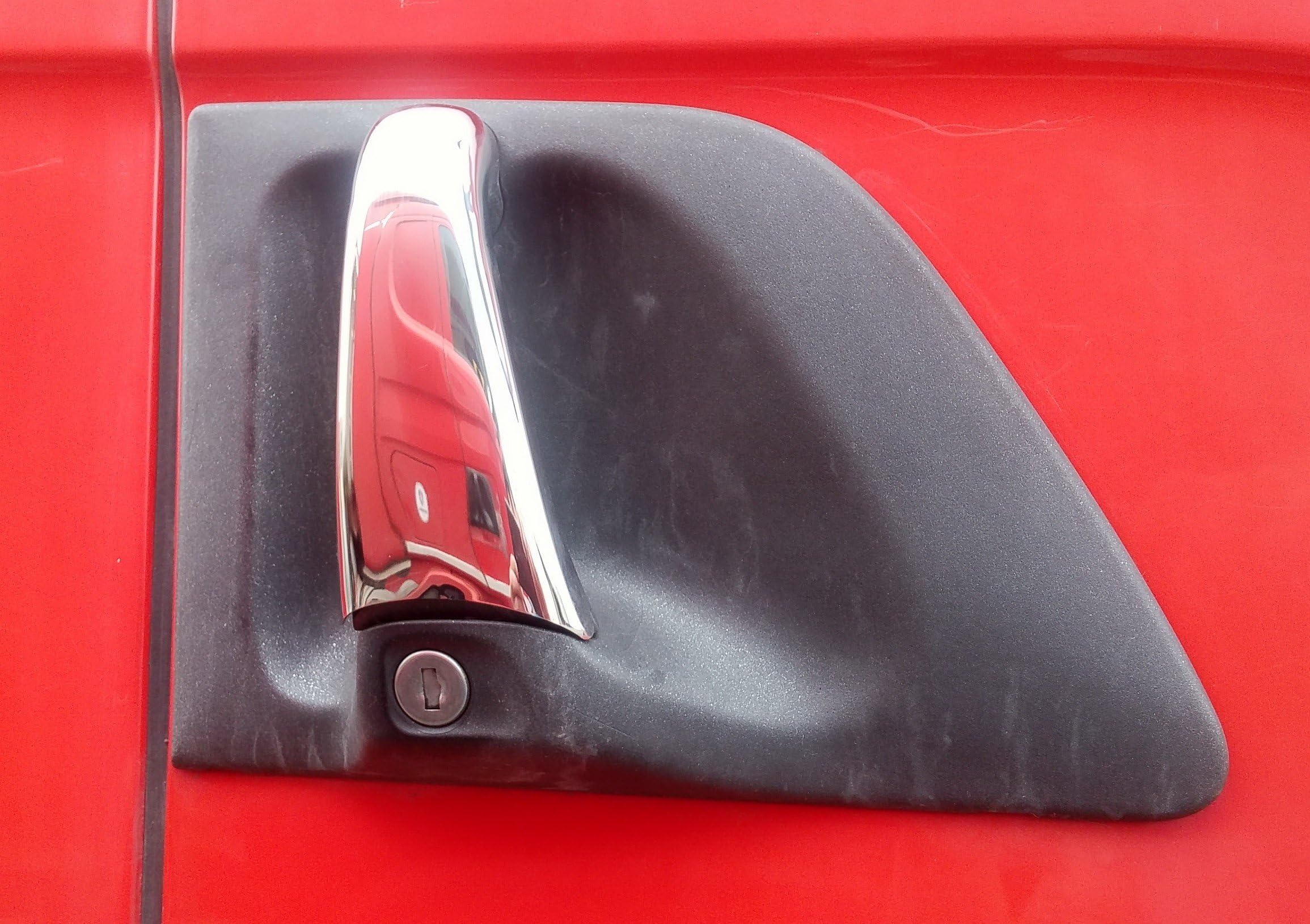 Krisinox Set of 2 Pcs. Handle Door Covers for SCANIA R P G L Series Truck Trucker Cabin Decoration Accessories Made of Polished Mirror Stainless Steel