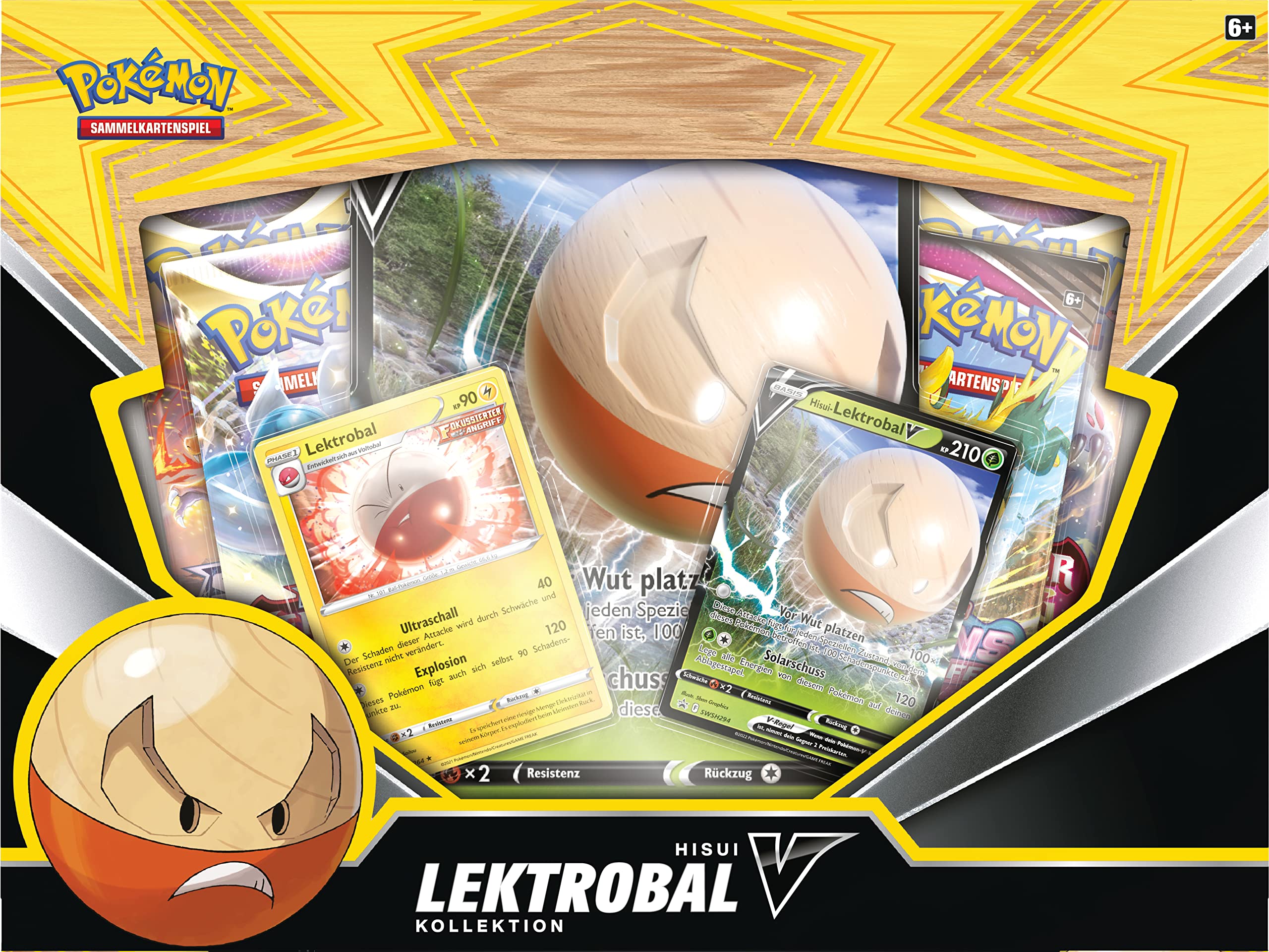 Pokémon-Sammelkartenspiel: Kollektion Hisui-Lektrobal-V (2 holografische Promokarten, 1 überdimentionale holografische Karte & 4 Boosterpacks)
