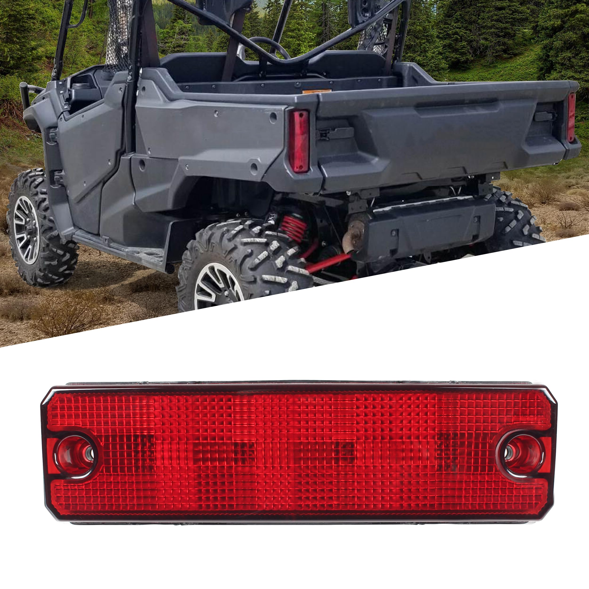 1PCS LED Tail Light Compatible with 2014-2024 Honda Pioneer 520 700 1000 Accessories Red Running & Brake Taillight Stop Lamp Assembly Plug & Play Replacement for 33700-HL3-A01