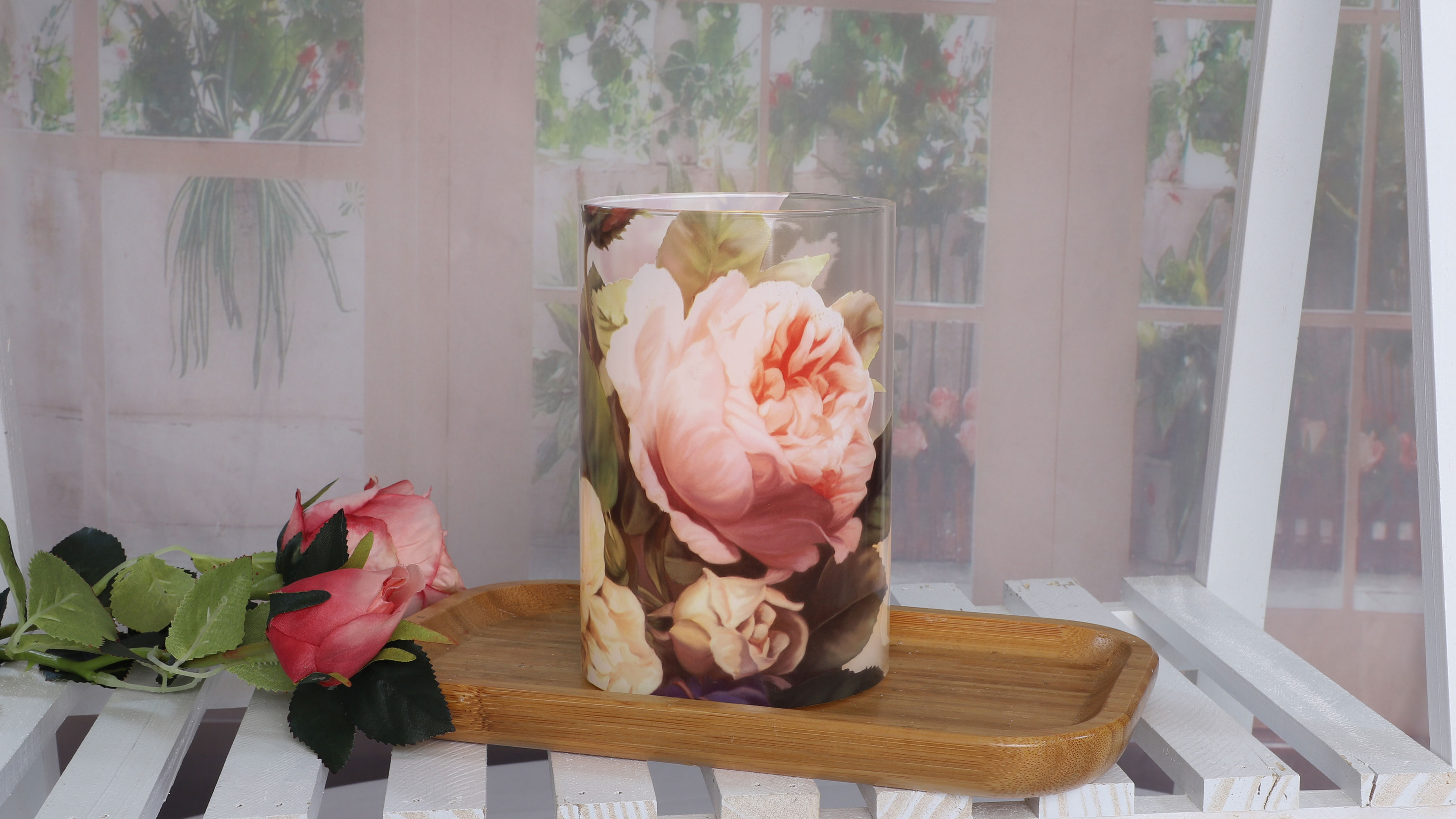 Rose Flameless LED Candle - 4x6 Inch Real Wax Decorative Candle With Remote & Timer