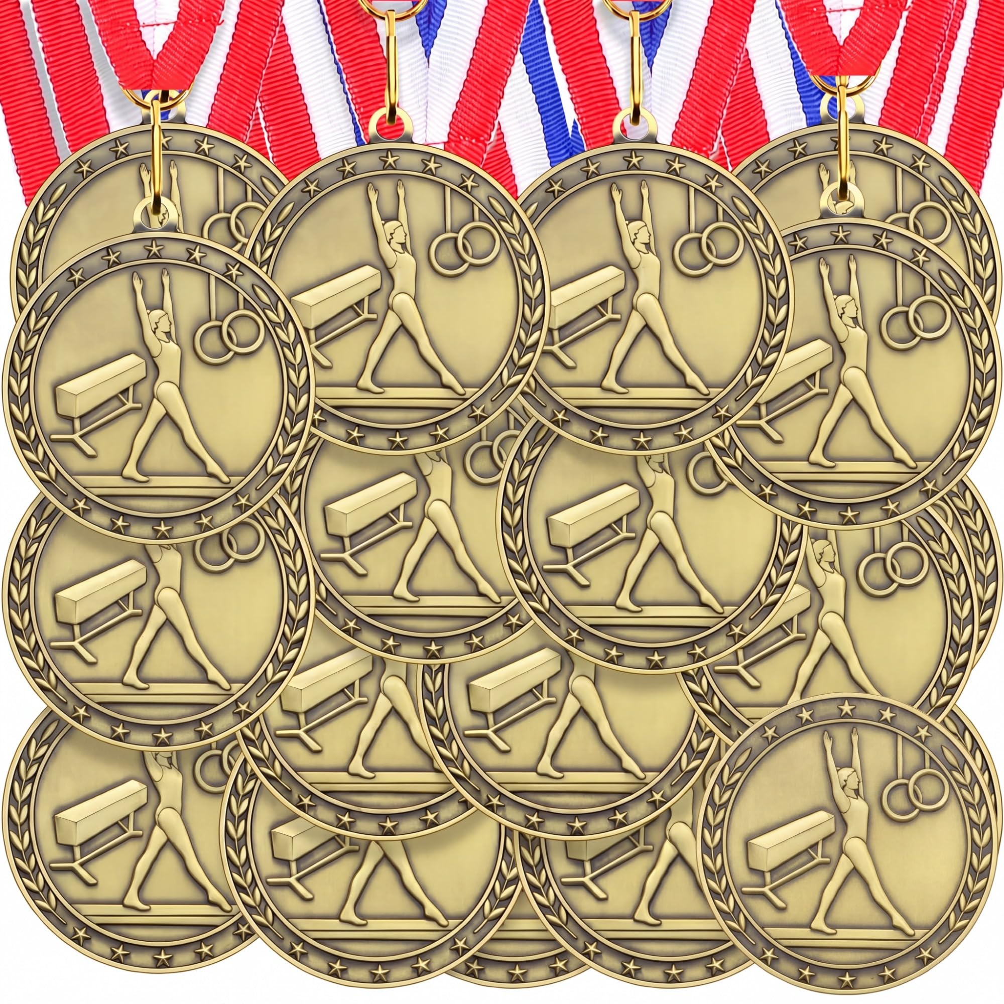 Equsion Goldmedaillen für Volleyball, Fußball, Basketball, Fußball, Baseball, Bogenschießen, Dink Ball, Cheer Track Bowling, Auszeichnungen, Medaillen mit Bändern, für Sportteilnahme, Geschenk, 36