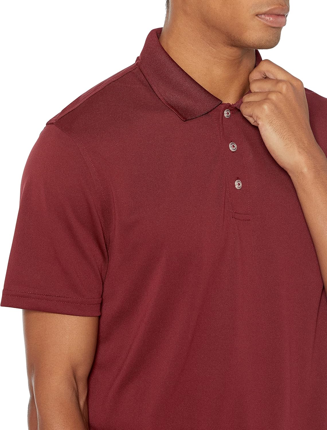 Amazon Essentials Men's Slim-Fit Quick-Dry Golf Polo Shirt-Discontinued Colors Polyester Burgundy Medium