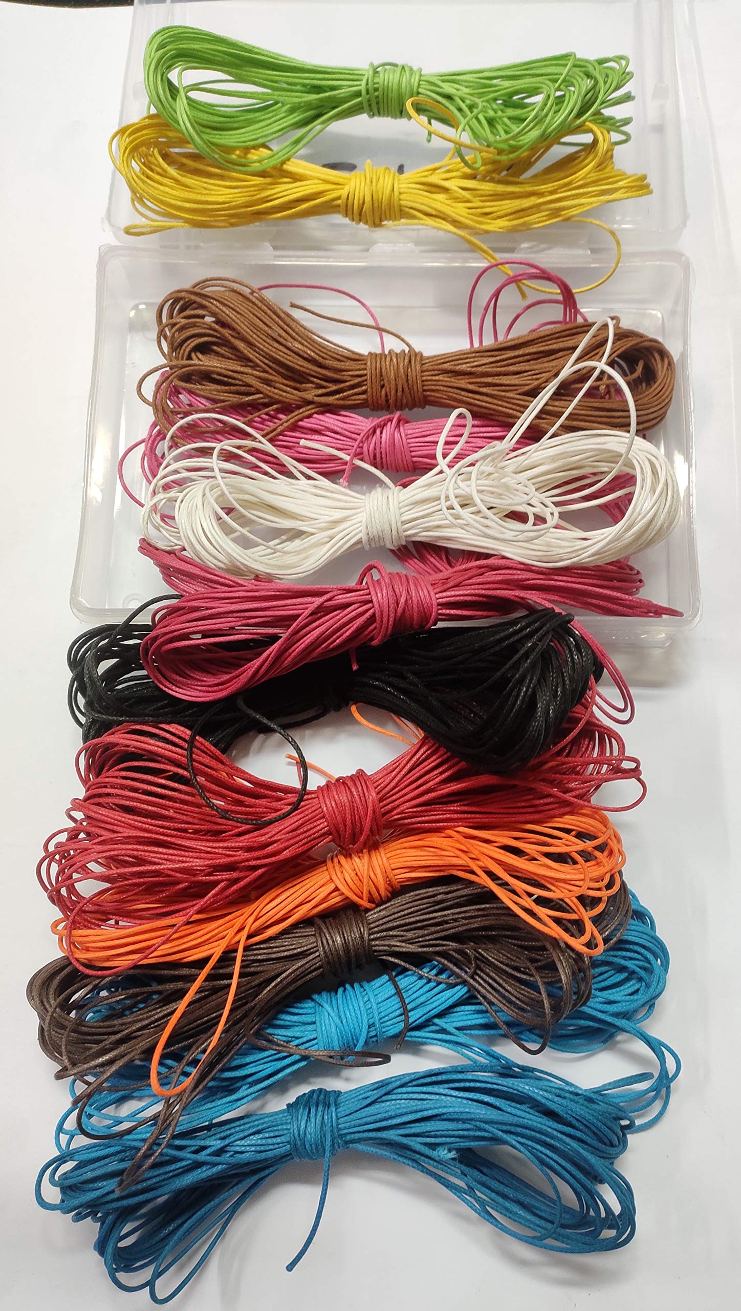 OMX Total 120 Mtr (10 Mtr Each Colour - 12 Colours) Size-0.5mm Thick Waxed Cotton Cord Thread Beading String for Jewelry Making (#Set No 1)-image-4