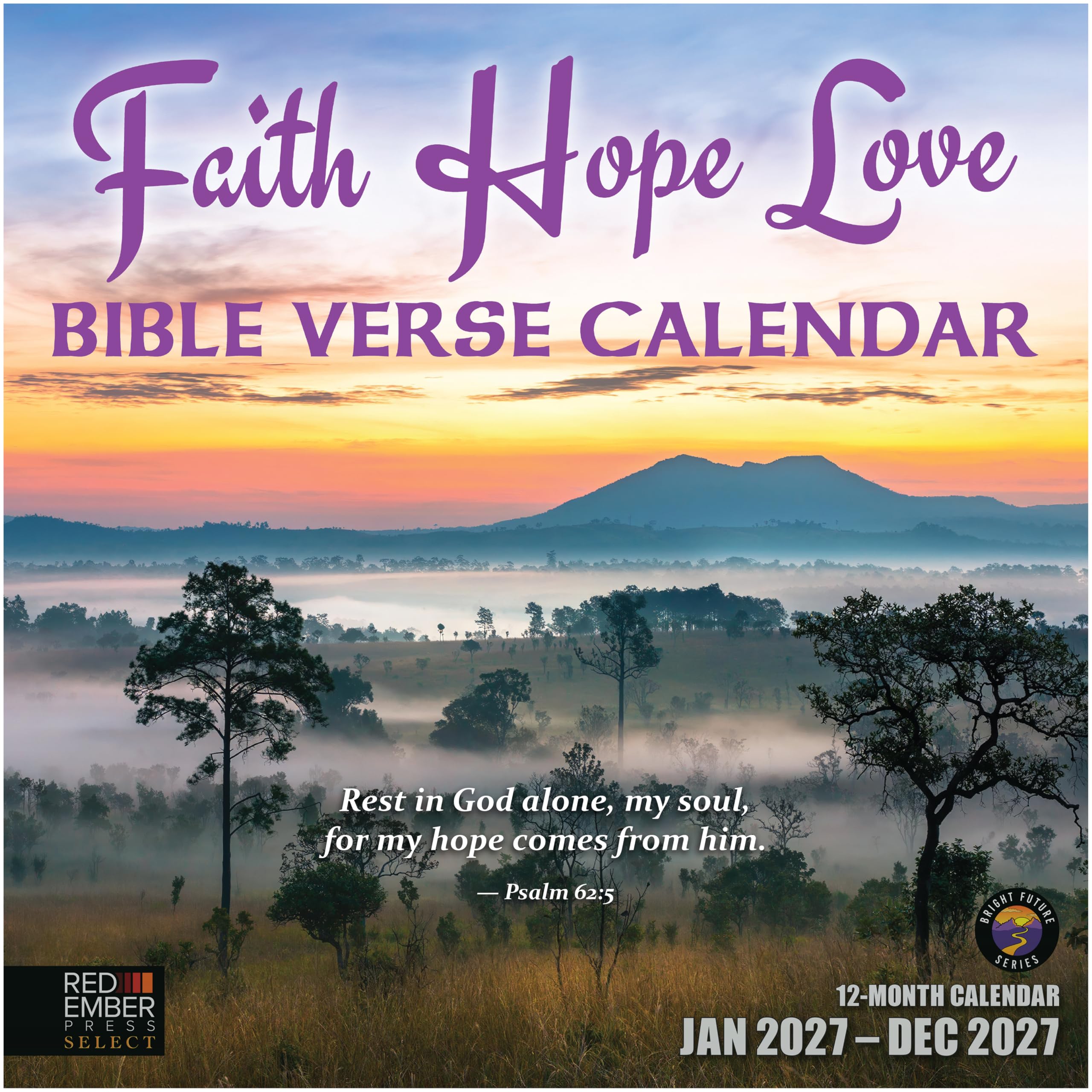 RED EMBER Select Christian Wall Calendar 2027 Faith Hope Love Bible Verses