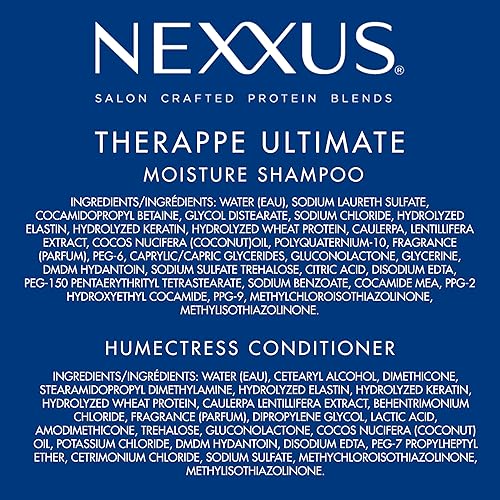 Miniatura 8 de Nexxus Champú y acondicionador Therappe Humectress 2 unidades para cabello seco sin silicona, complejo de caviar hidratante y proteína de elastina