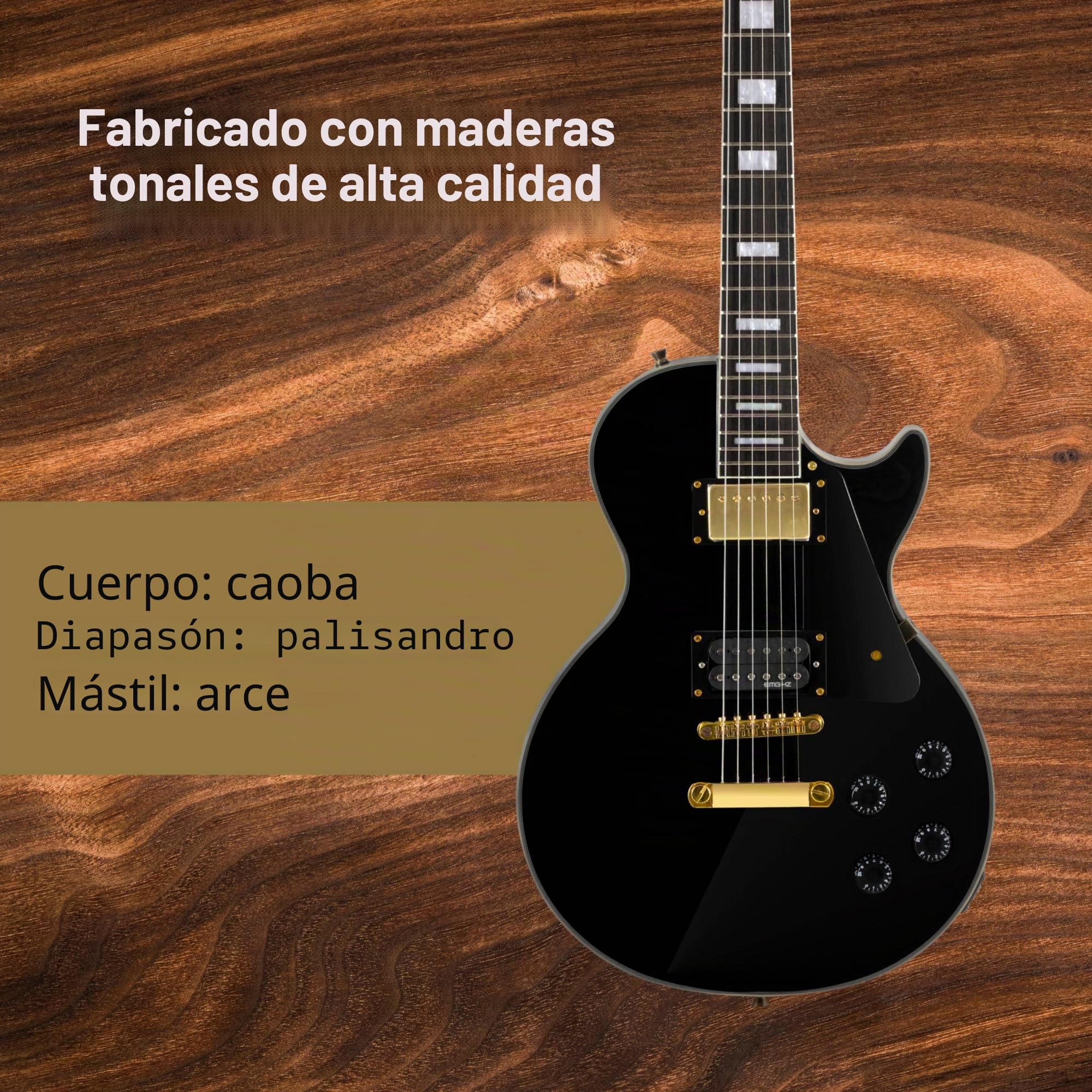 Rocktile Pro L-200BK Deluxe Guitarra Eléctrica Negra