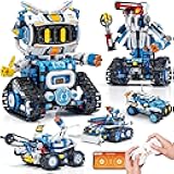 5 in 1 RC Robot Building Kit, APP & Remote Control Robotics Kit, Science Project Kit & STEM Toys for Ages 8-13, Gifts for 8 Year Old Boys Girls
