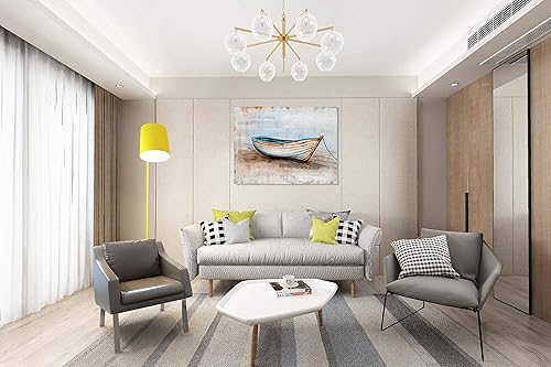 Miniatura 6 de SYGALLERIER Lienzo costero pintado a mano, pintura de naturaleza muerta, cuadros náuticos modernos, arte estético para sala de estar, dormitorio,