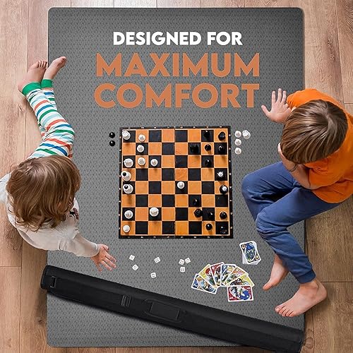 Miniatura 102 de Tapete de juego de mesa de 42 x 66 pulgadas, tapete Mahjong para mesa con bolsa de transporte, tapete de juego de neopreno antideslizante, cubierta