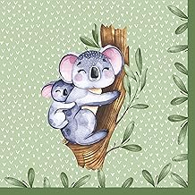 Paper+Design Pack of 20 33cm Koalas Tropical Forest 3 Ply Patterned Paper Lunch Napkins