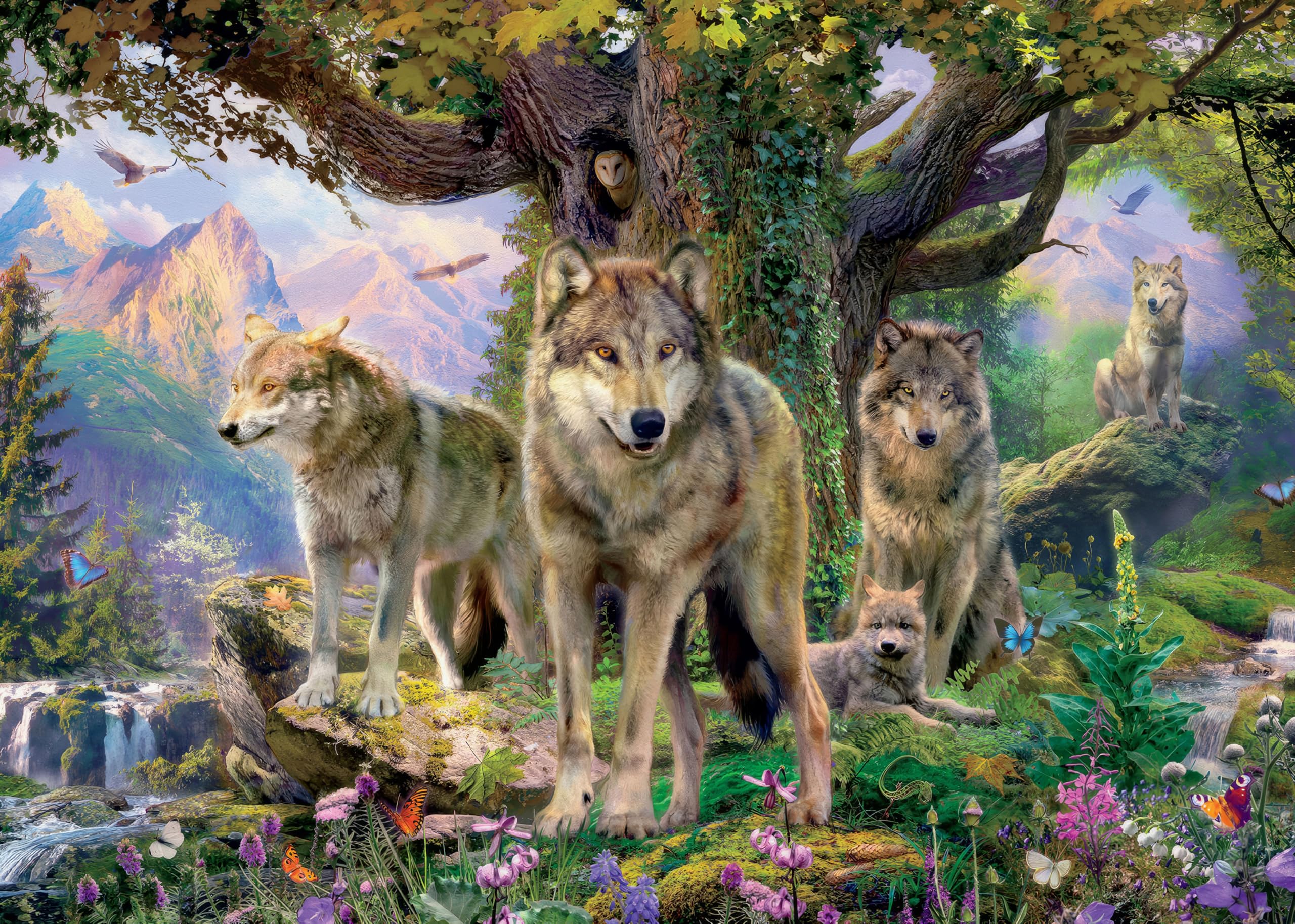 AveJoys Jigsaw Puzzles for Adults 1000 Piece Wolves in The Forest 27.56 x 19.69 Inch Jigsaw Puzzles for Adults Educational Game Challenge Toy 1000 Piece Puzzle for Adult