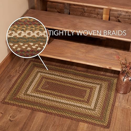 Miniatura 3 de VHC Brands Tea Cabin - Alfombra rectangular de yute rústico a rayas verdes con almohadilla para el suelo, 24 x 36 pulgadas