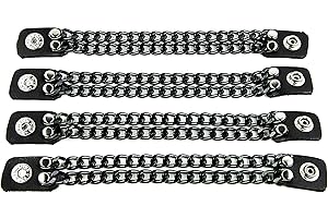 Double Black Leather Vest Extenders for Motorcycle Vests