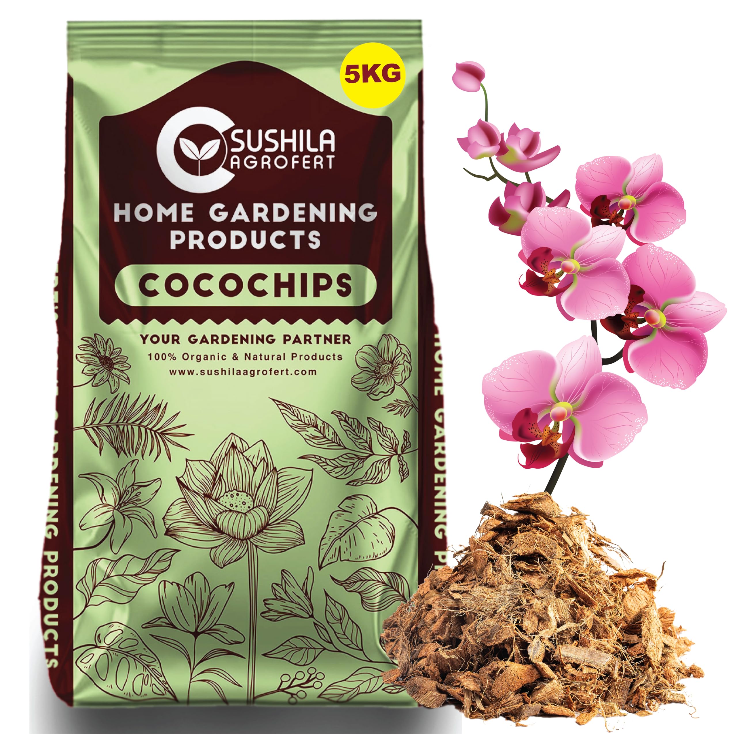 Sushila Agrofert Coconut Husk for Plants 5Kg Extra Nutrients Added Loose Read...