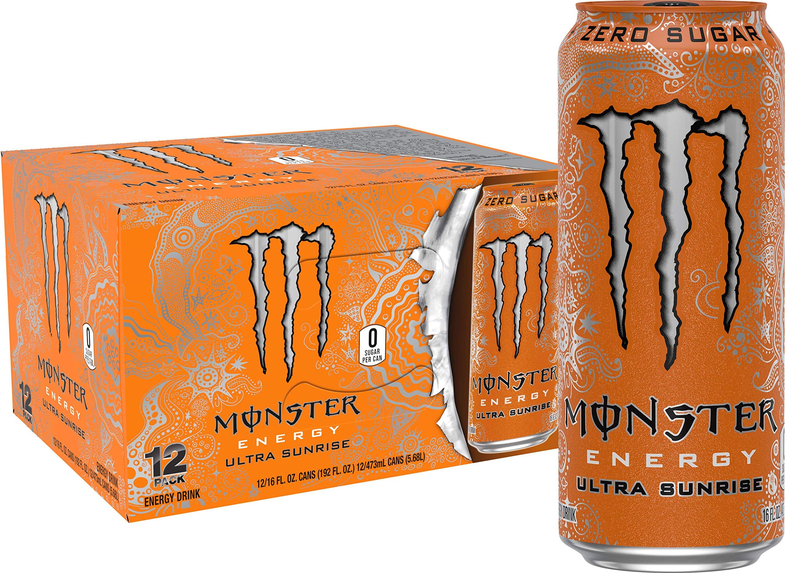 Energy Ultra Sunrise, Sugar Free Energy Drink, 16 Ounce (Pack of 12)