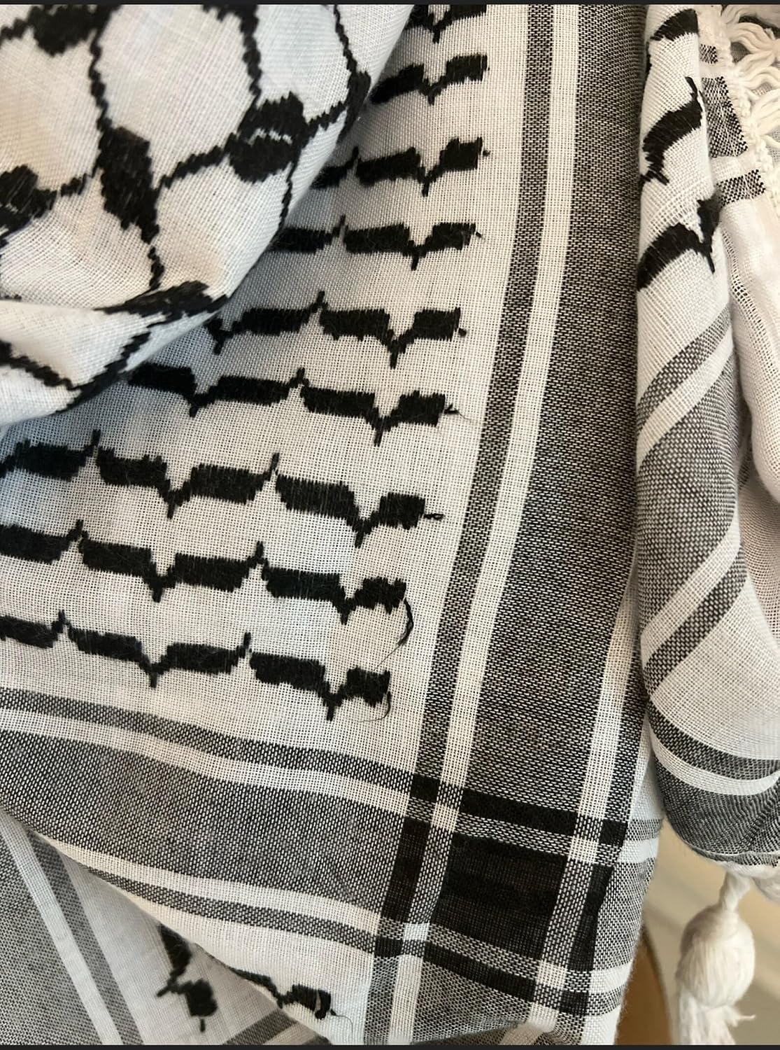 Authentic Palestinian Keffiyeh Traditional Shemagh Scarf Palestinian Hatta Headscarf Tactical Desert Scarf Cultural Symbol Scarf Palestinian Gifts Made In Palestine, White