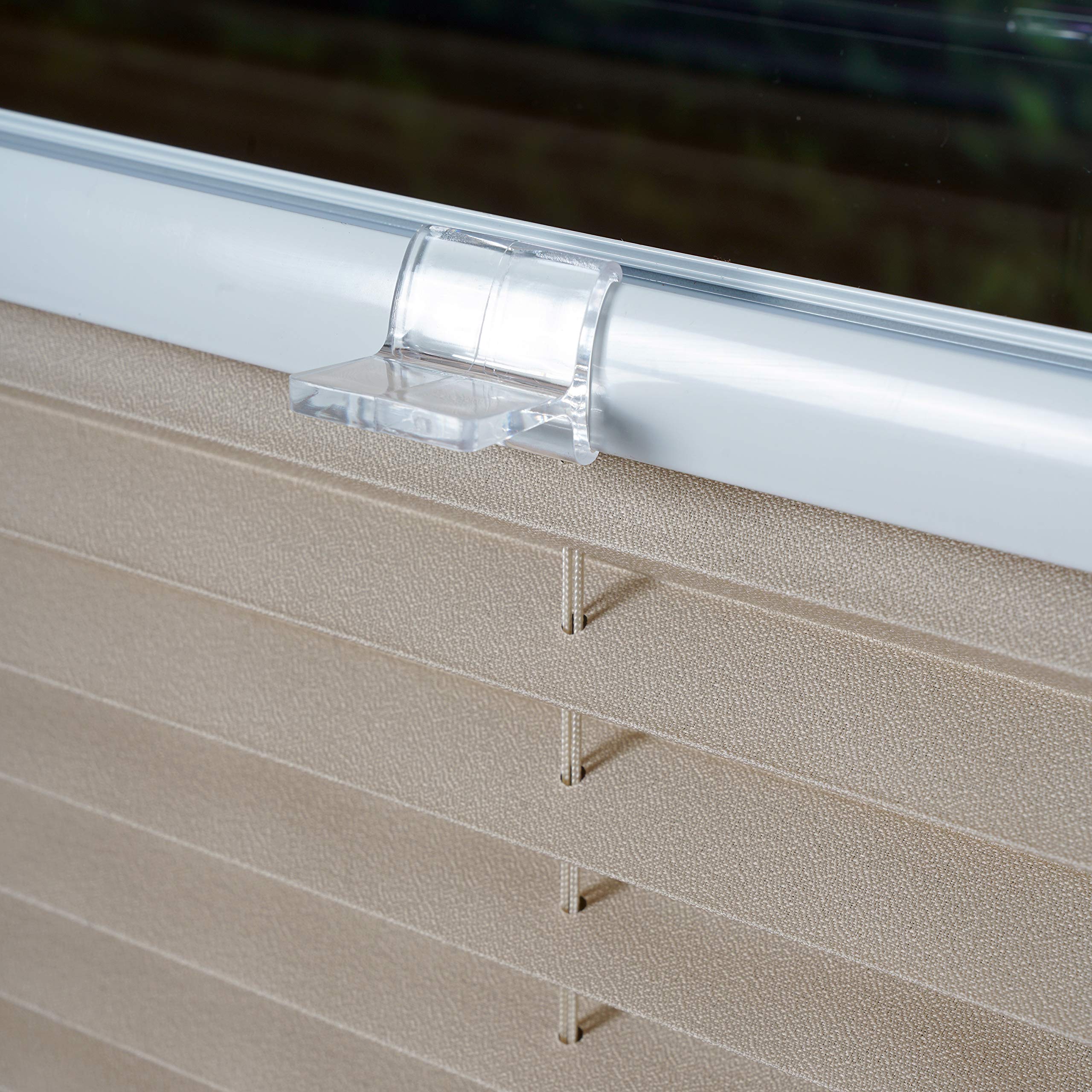 Plissee ohne Bohren 120x130 cm beige | Blickdicht, Sichtschutz für Fenster & Tür | Easy-to-fix