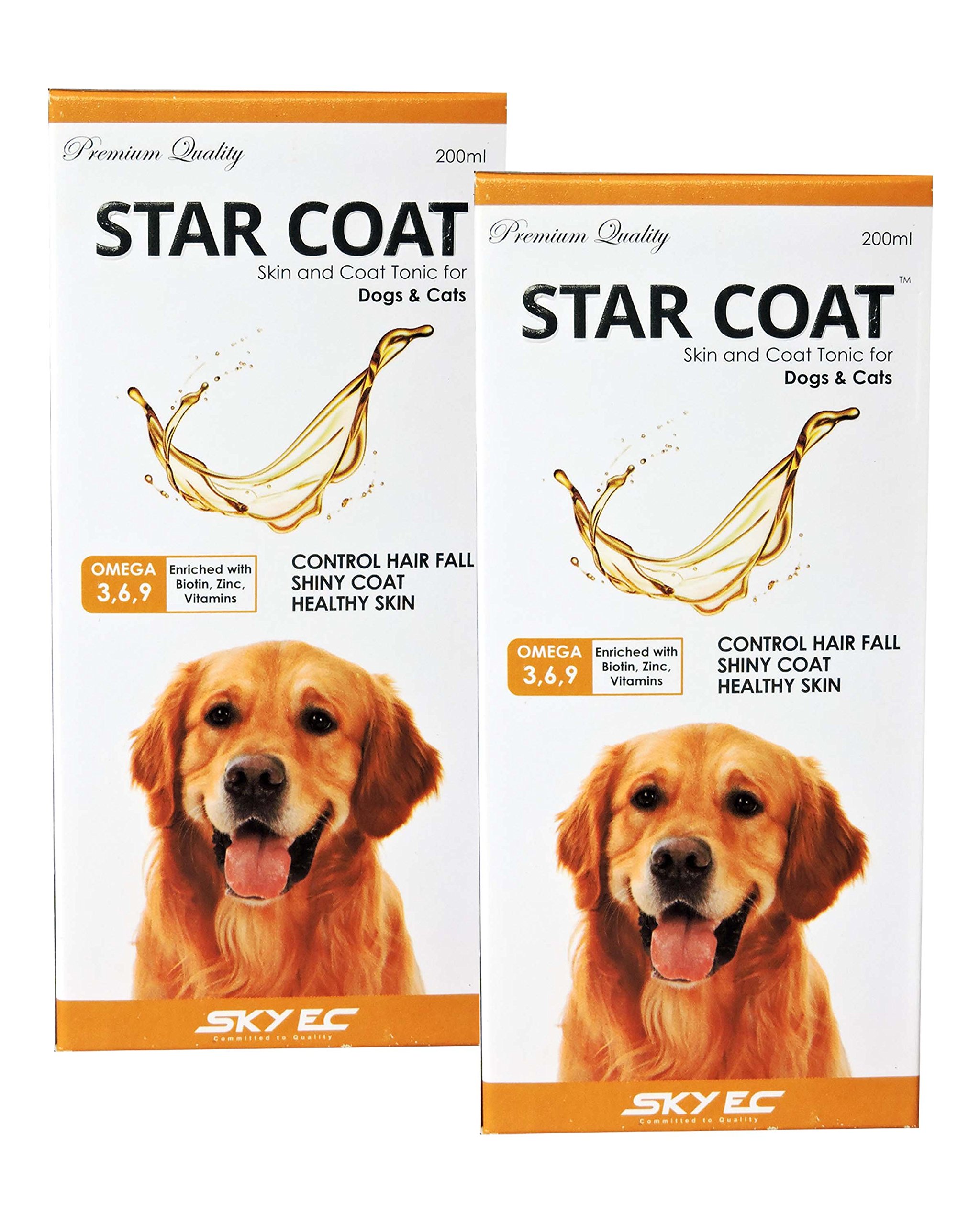 Star Coat Skin and Coat Tonic for Dogs & Cats 200ml,2 Pack