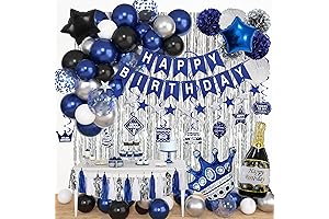 Blue and Silver Birthday Decorations for Men Boys